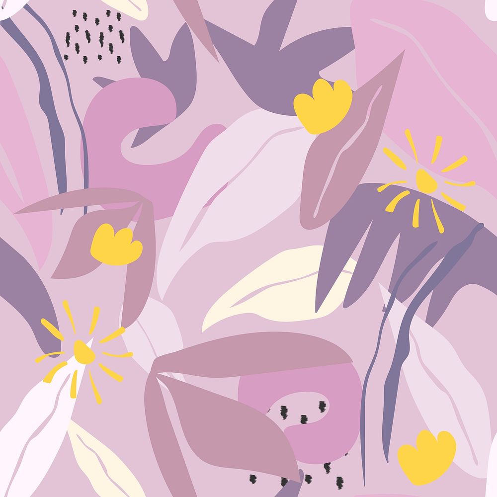 Aesthetic seamless pattern background, botanical Instagram post psd