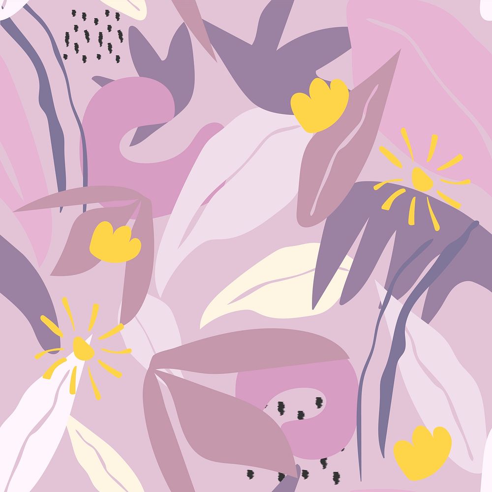 Aesthetic seamless pattern botanical background vector