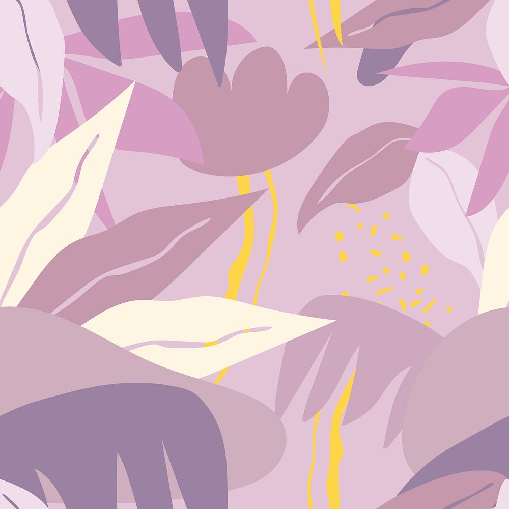 Aesthetic seamless pattern botanical background psd