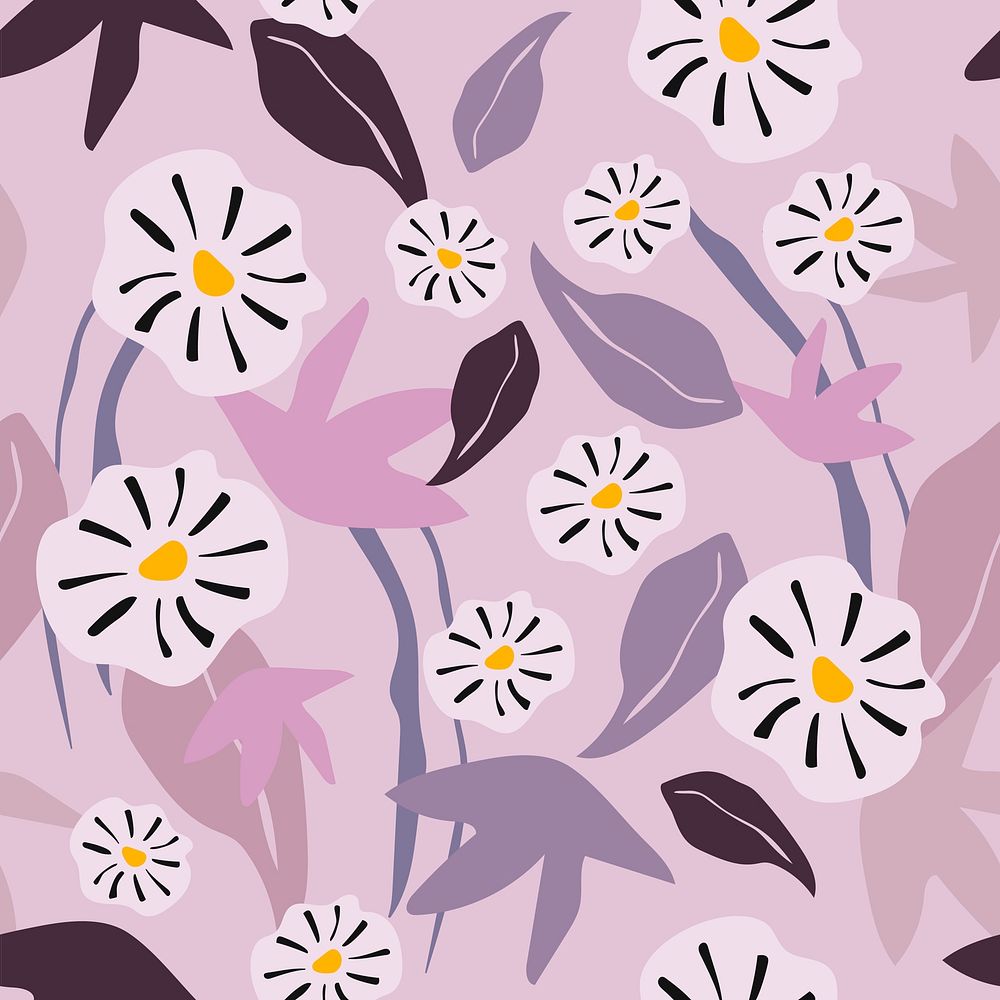 Floral memphis seamless pattern Instagram post background vector