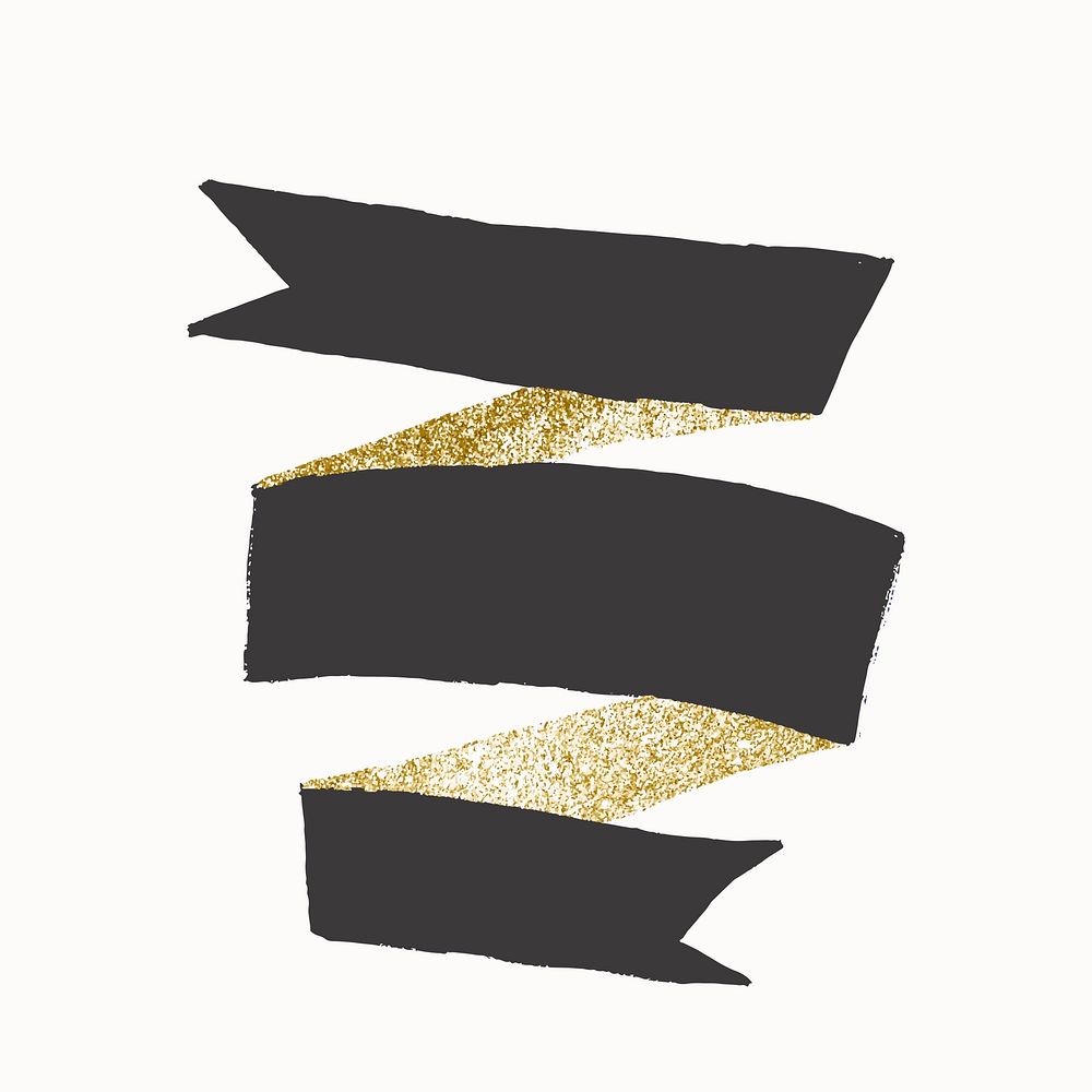 Badge sticker vector, glitter gold and gray, decorative banner design