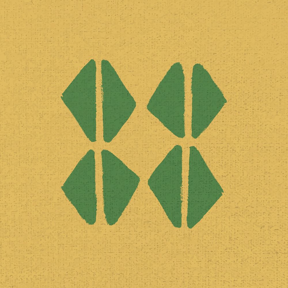 Ethnic green triangle psd shape, simple graphic