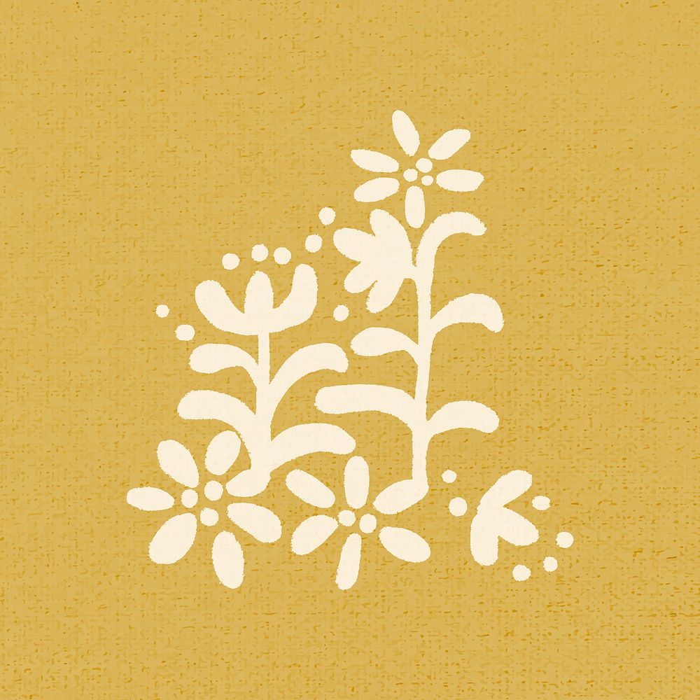 Yellow flower psd element, simple graphic