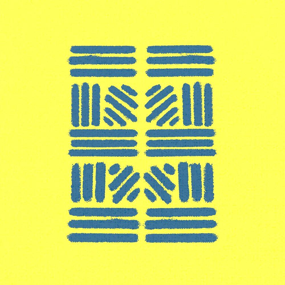 Ethnic stripes element psd, blue simple graphic