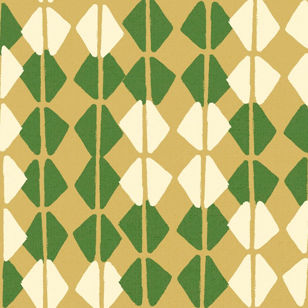 Ethnic geometric pattern, textile vintage background psd in green