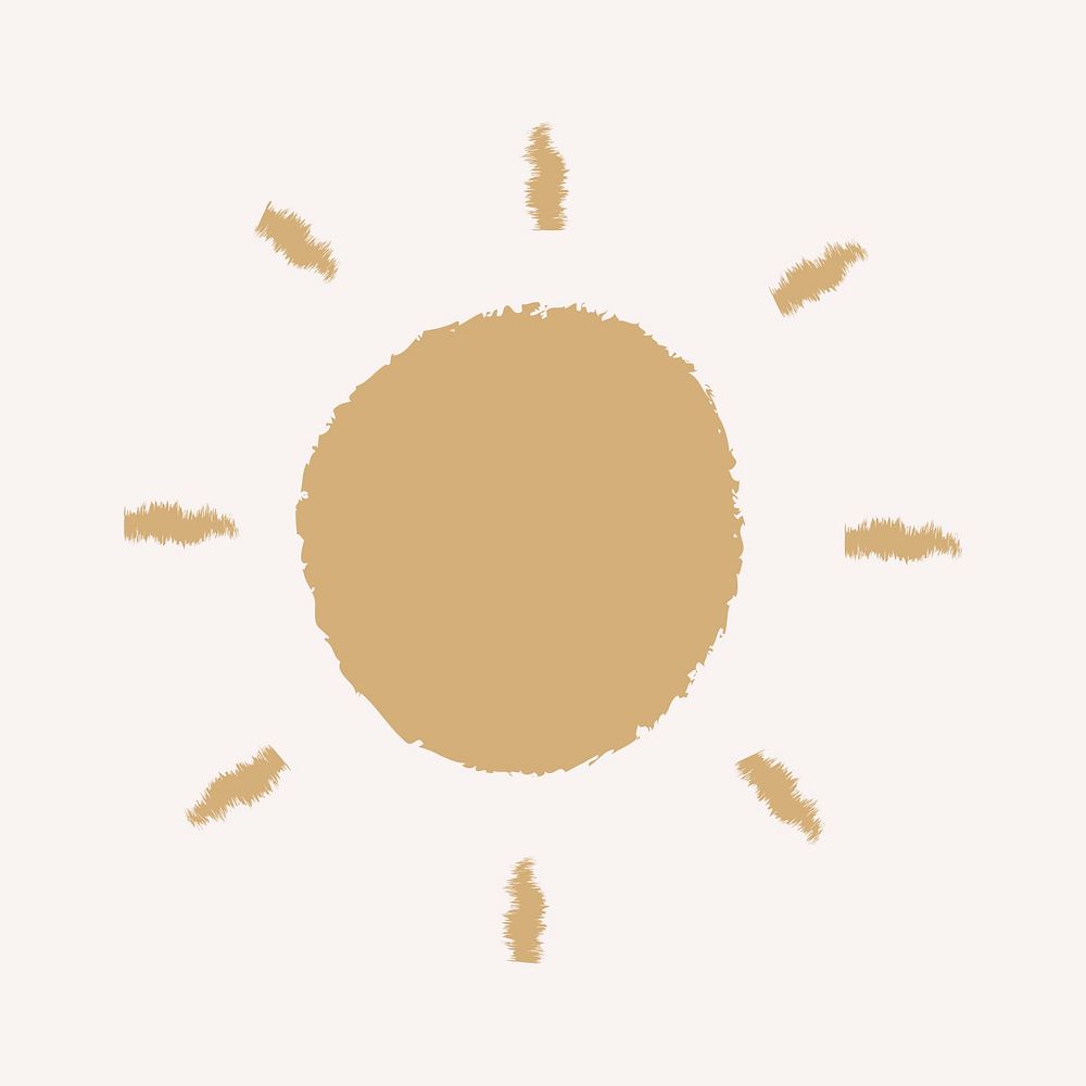 Cute sun in doodle style psd