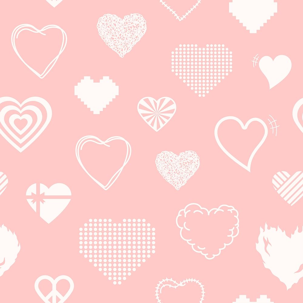 Valentine heart pattern background image psd