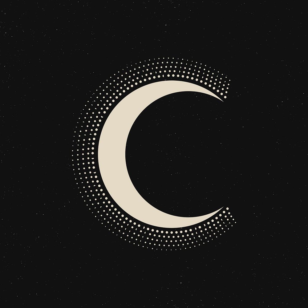 Celestial art sticker, color aesthetic crescent moon, galaxy illustration psd