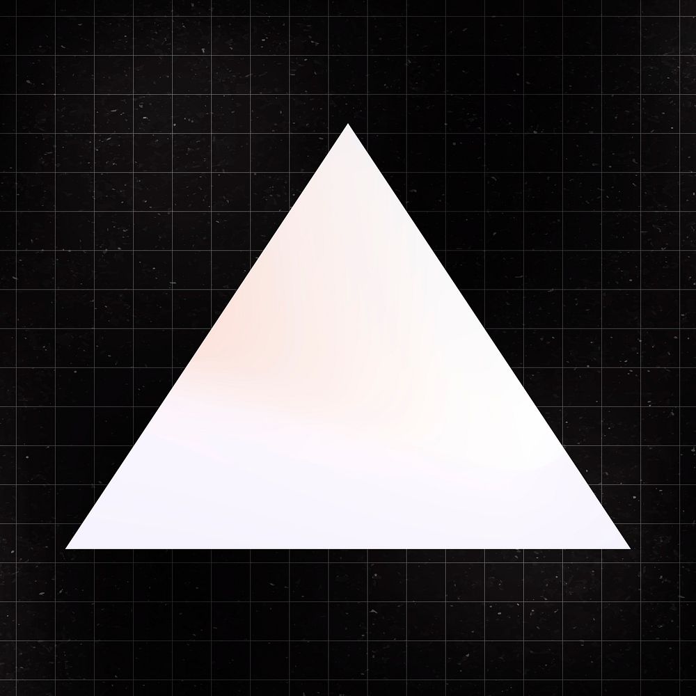Triangle clipart geometric shape, white gradient flat design