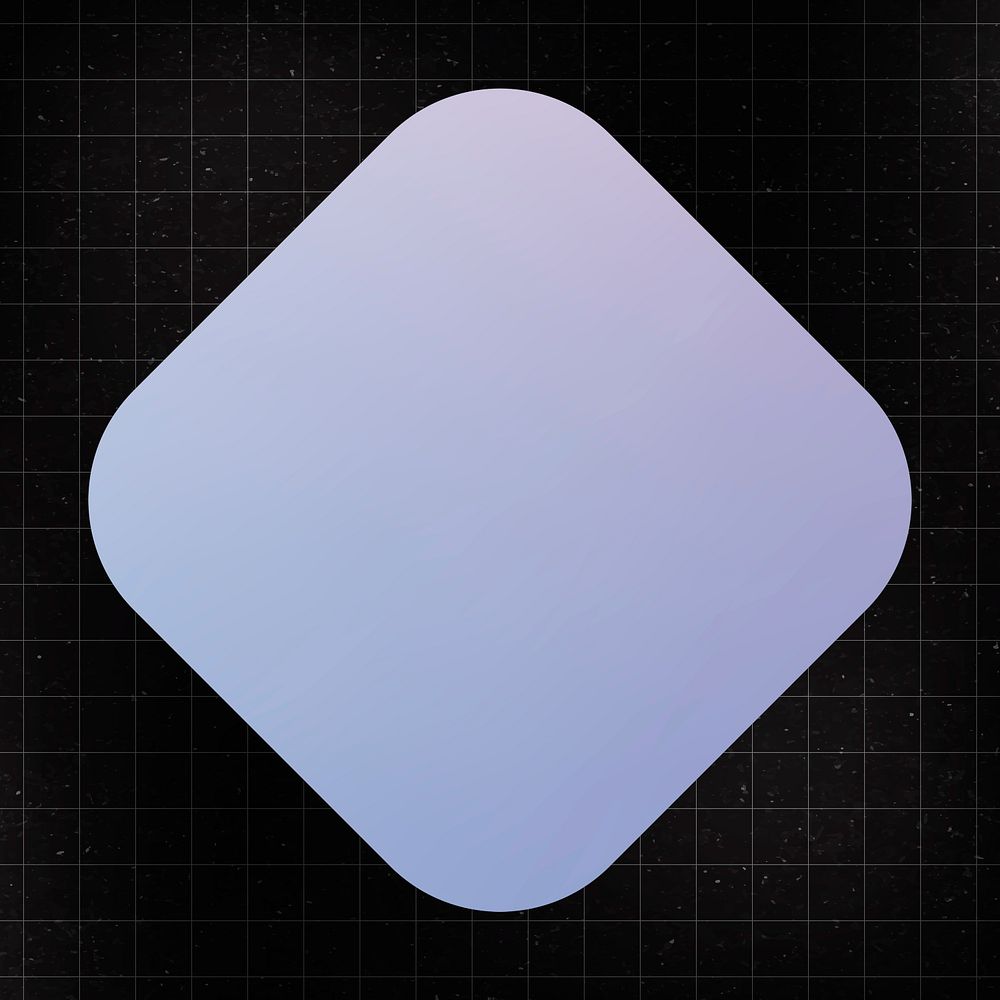 Square sticker geometric shape, purple gradient flat clipart psd