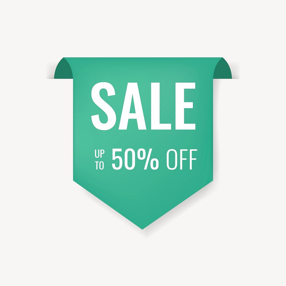 Sale banner sticker, blank psd shopping clipart