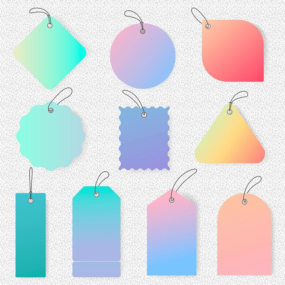 Pastel badge sticker, blank psd simple clipart text space collection