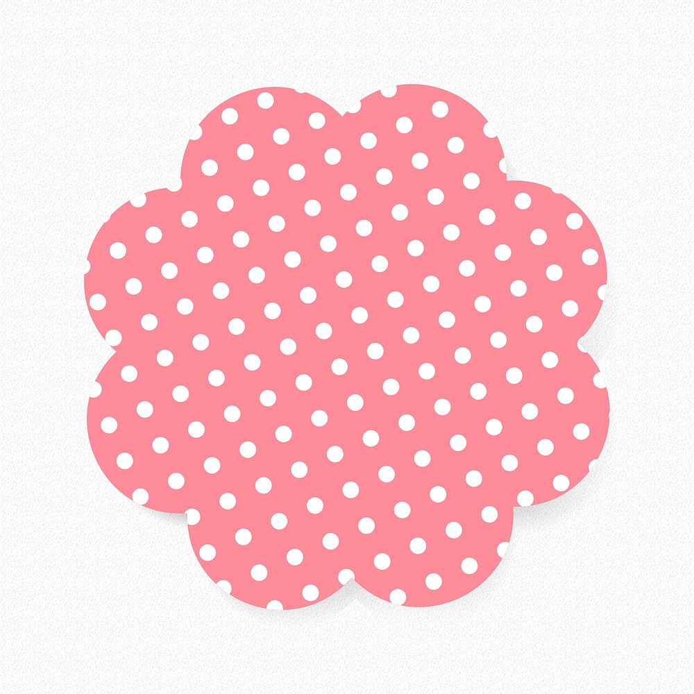 Yellow pattern badge collage element, cute polka dot feminine clipart