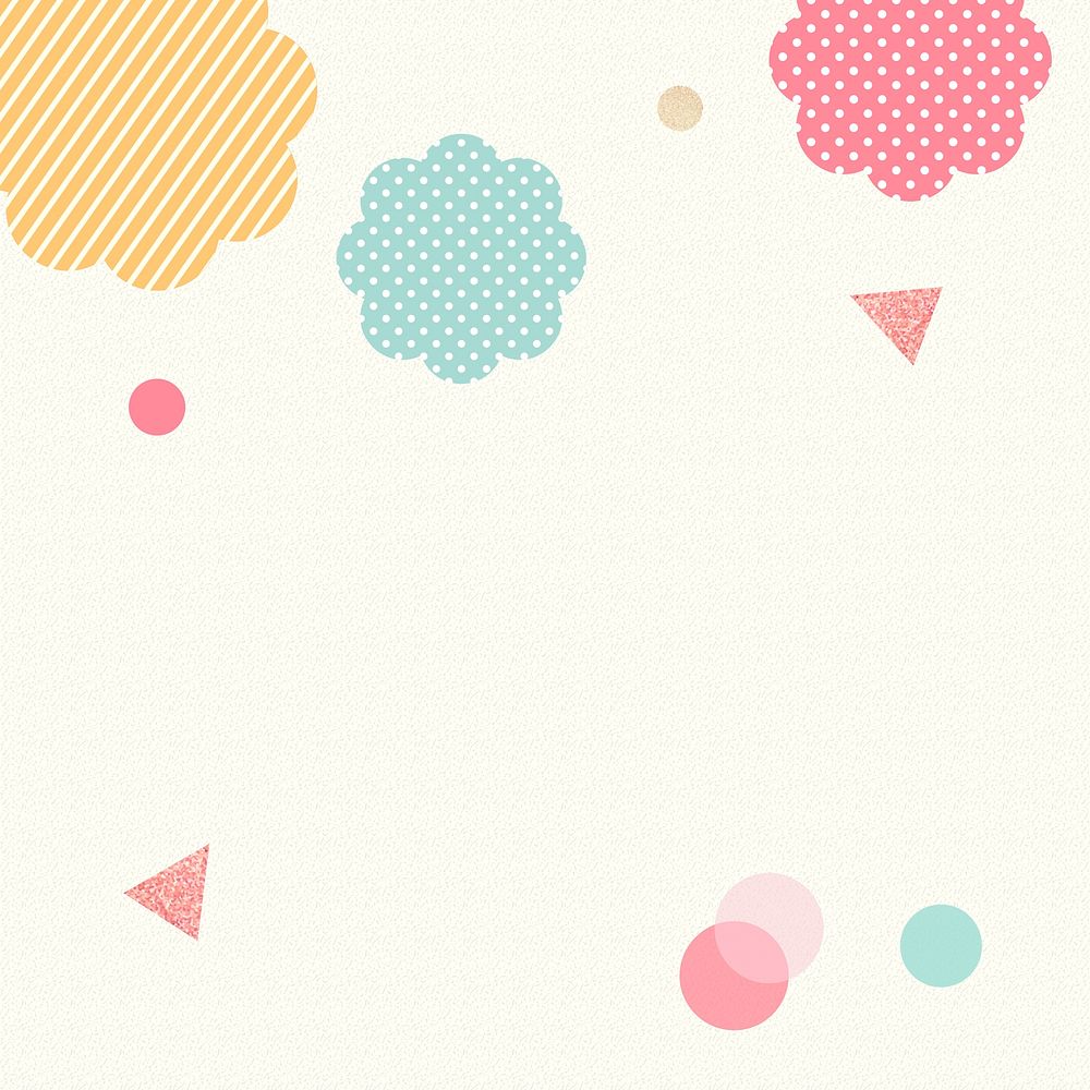 Cream geometric background, cute colorful patterns design psd