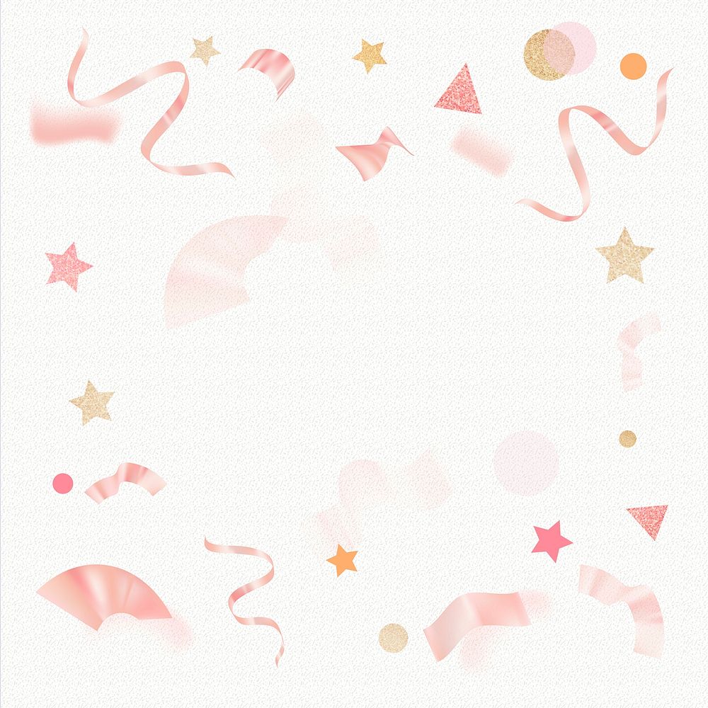 New year celebration background, pink glitter ribbon frame design psd
