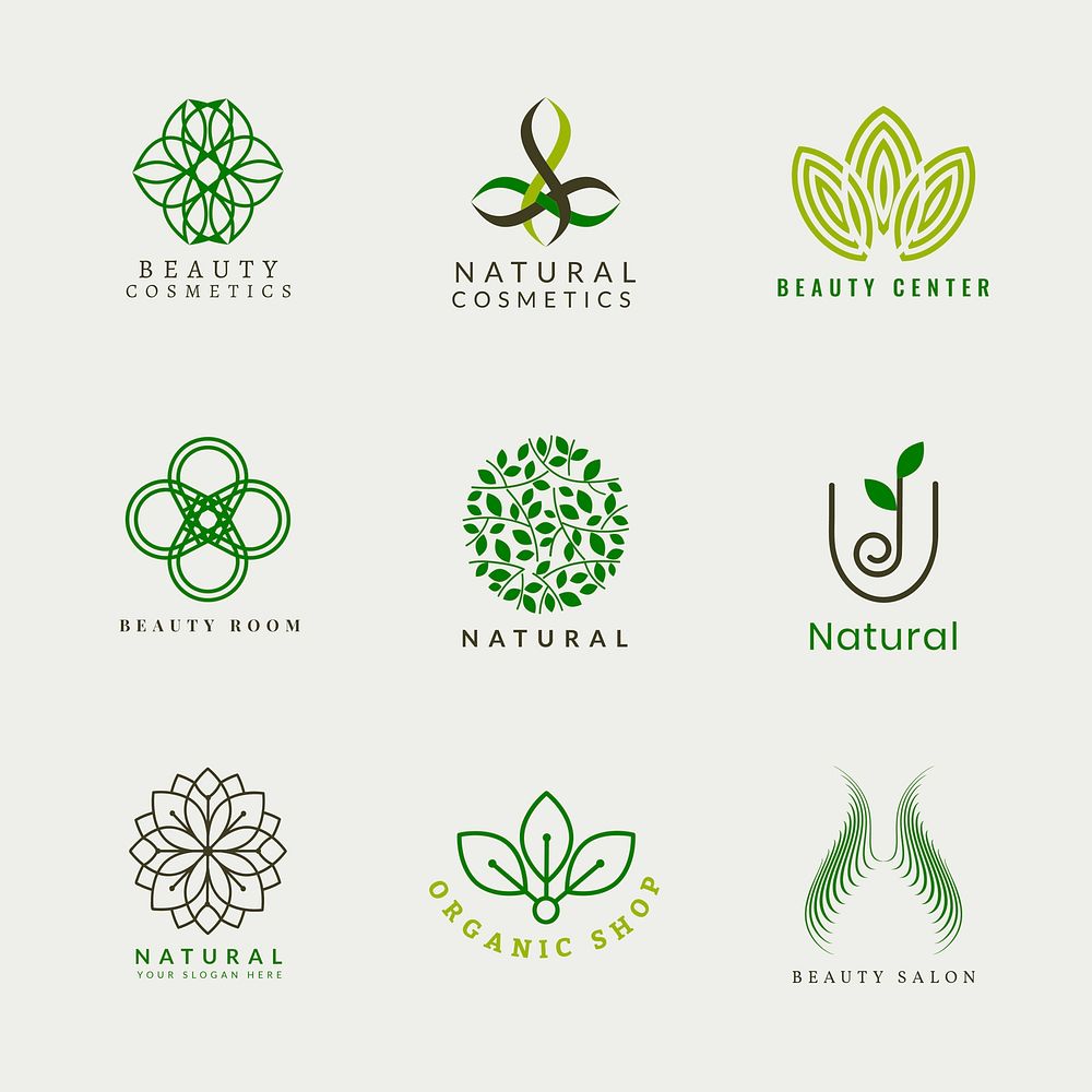 Spa logo template health and wellness business branding design vector set