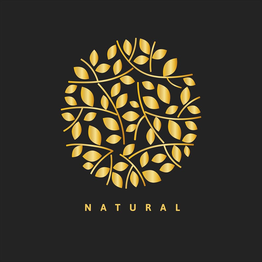 Gold spa logo template, aesthetic health and wellness business branding design psd