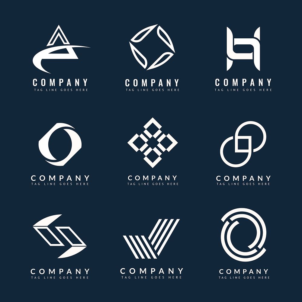 Business logo template geometric branding design vector set