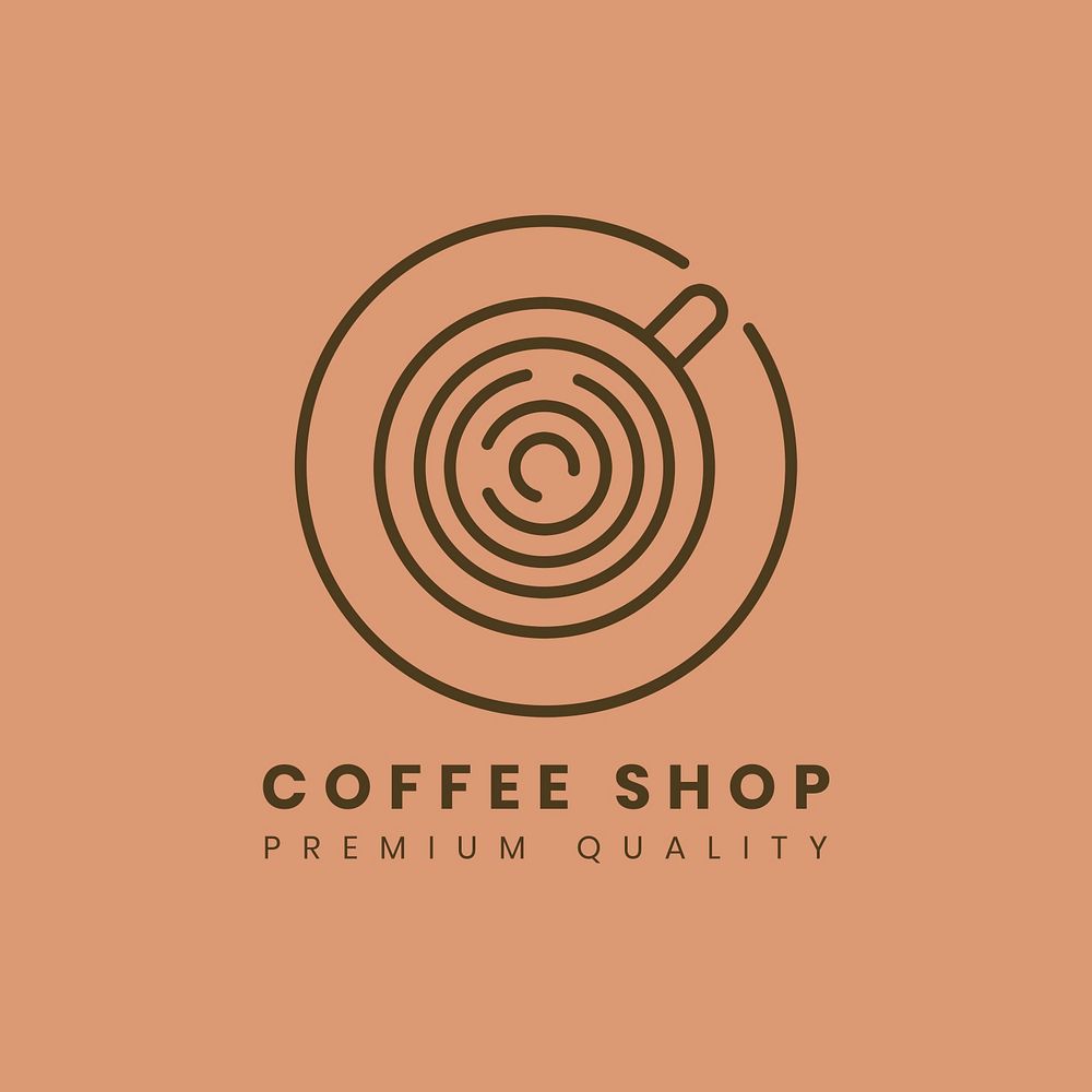 Coffee shop logo, business template for branding design psd