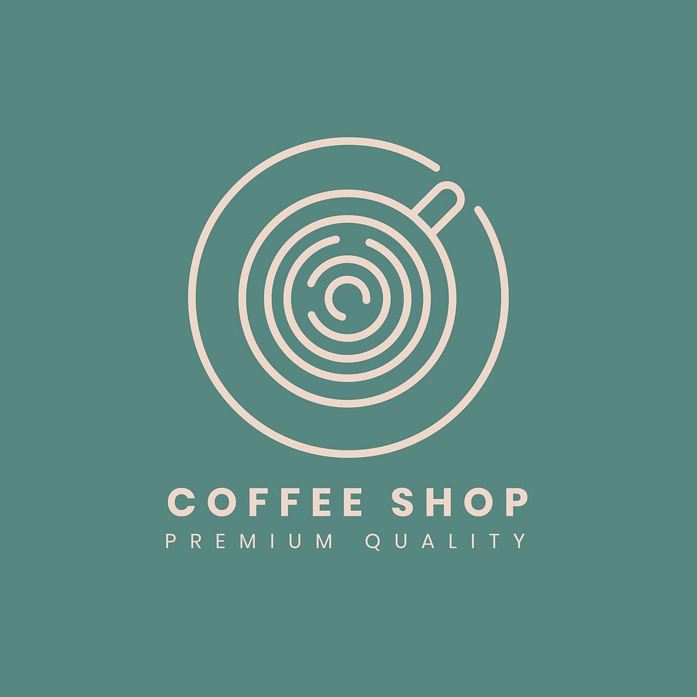 Coffee shop logo, business template for branding design vector