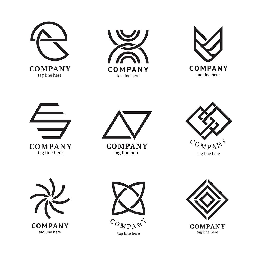 Business logo template minimal branding design vector set
