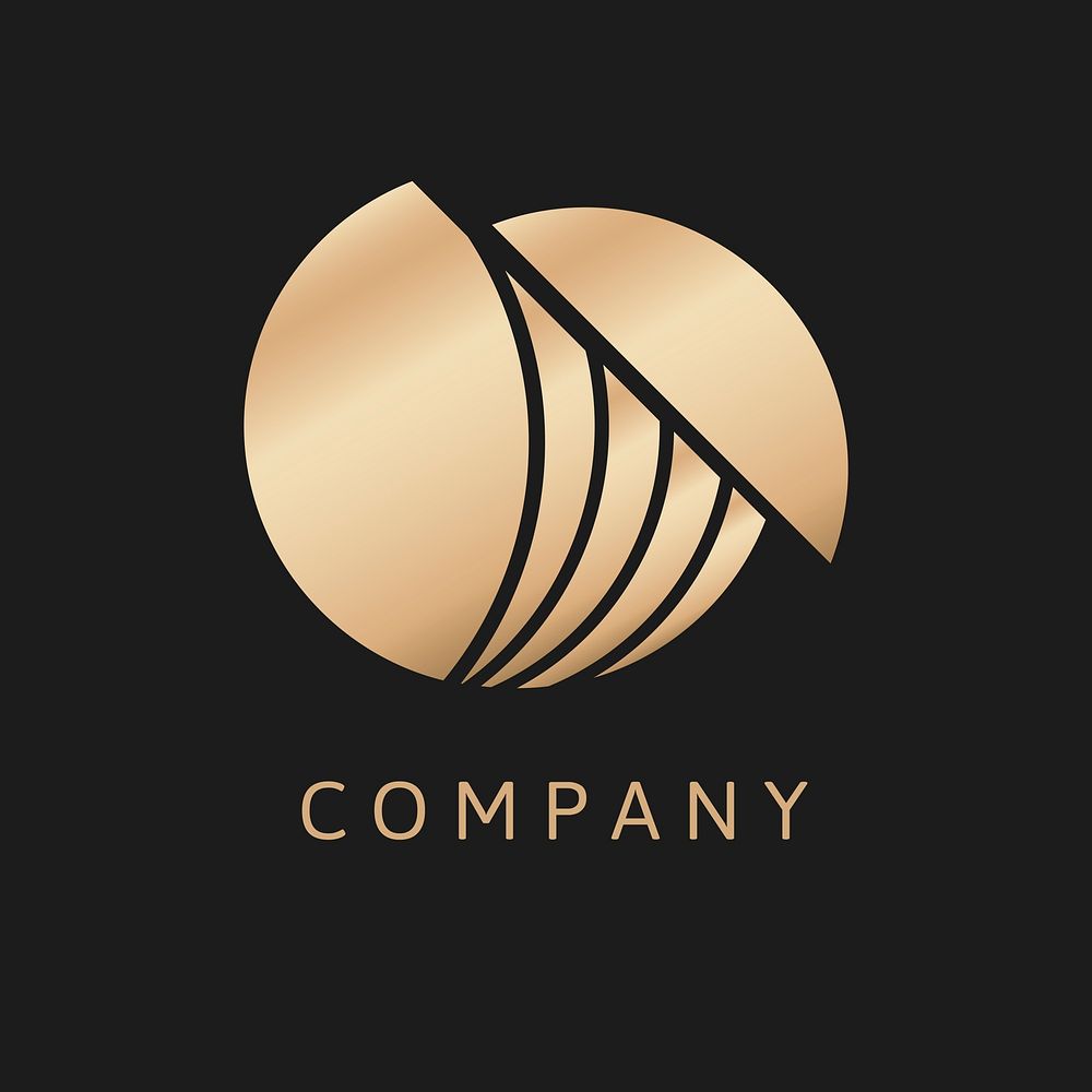Gold business logo aesthetic template, geometric branding design vector