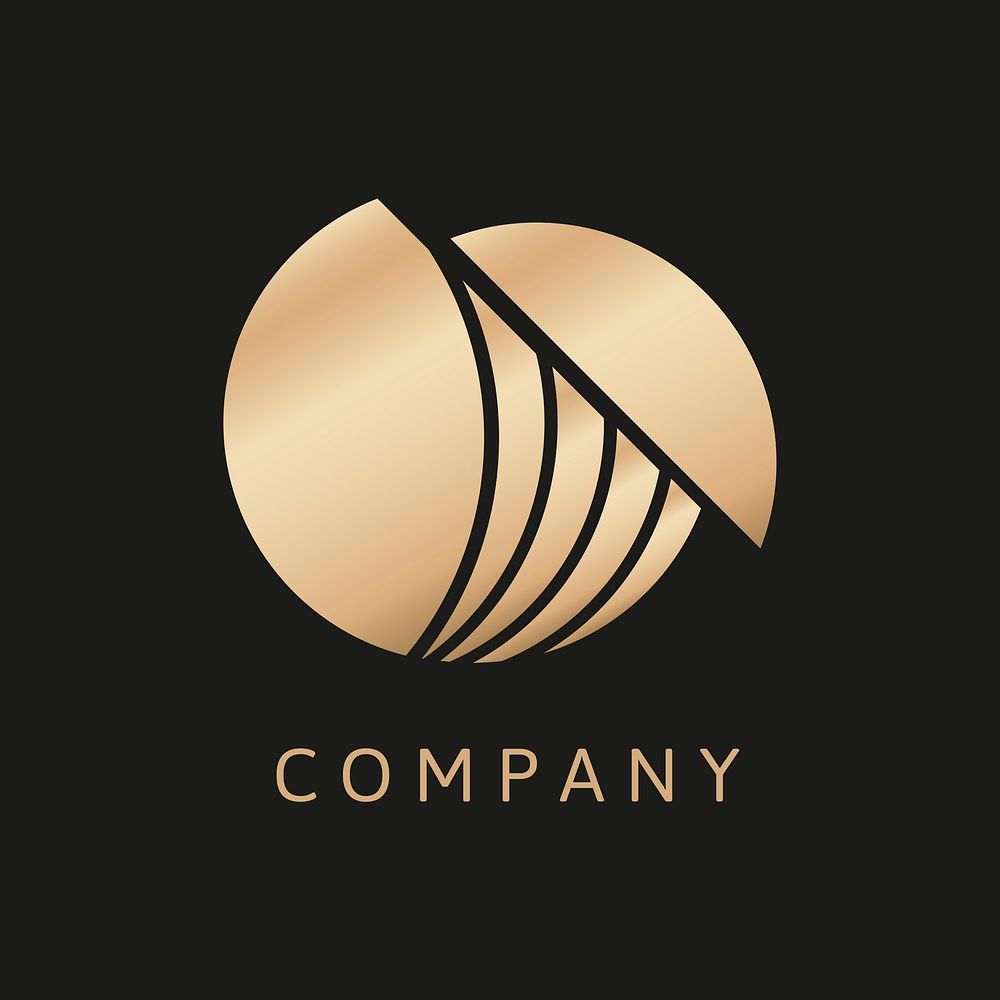Gold business logo aesthetic template, professional branding design psd