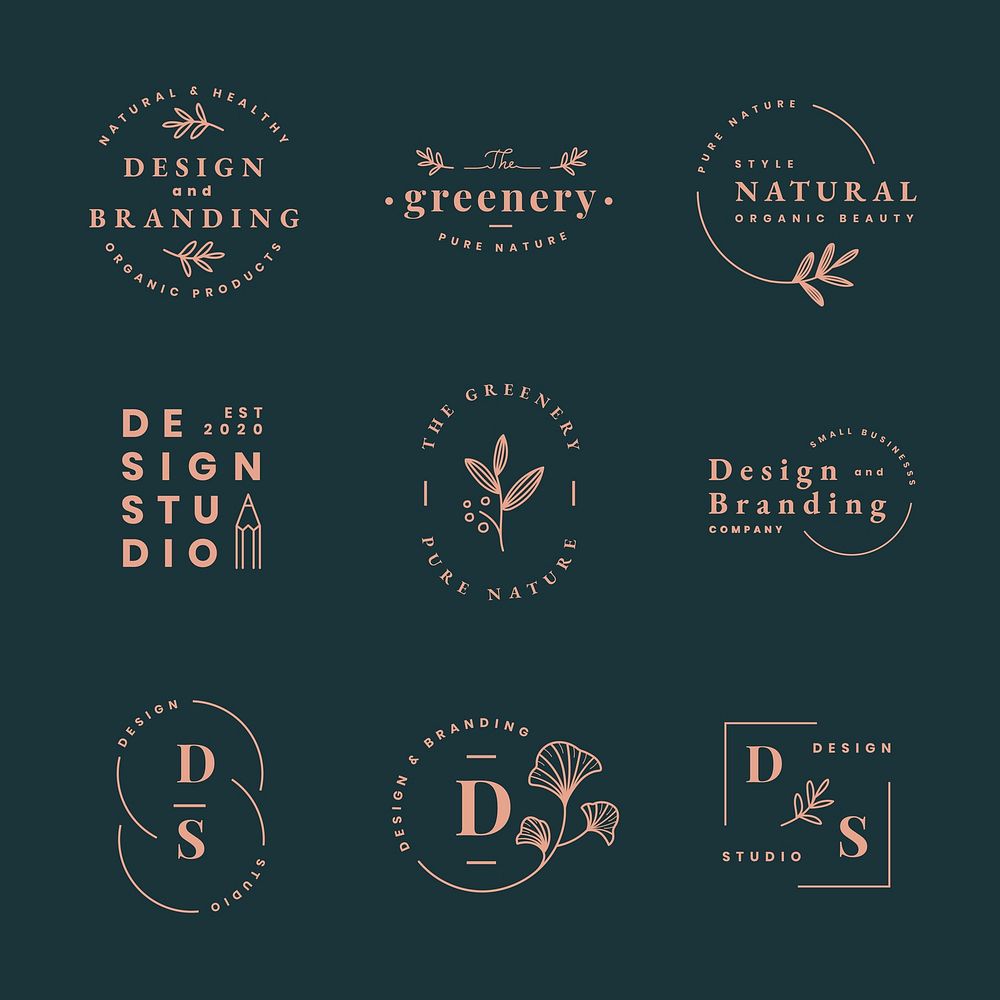 Aesthetic fashion logo, business template for branding design vector set