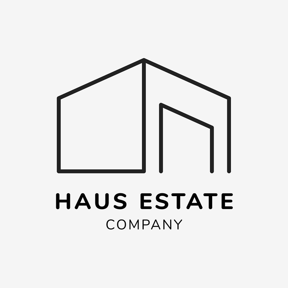 Real estate business logo template for branding design vector, haus estate company text