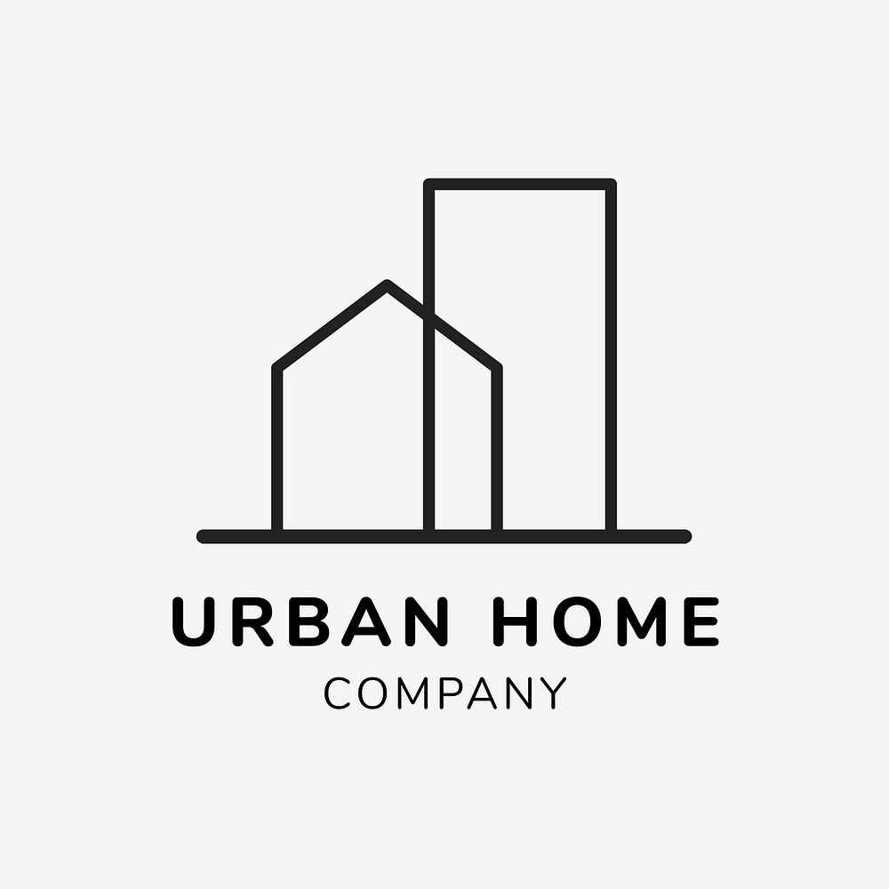 Real estate logo, business template for branding design psd, urban house company text