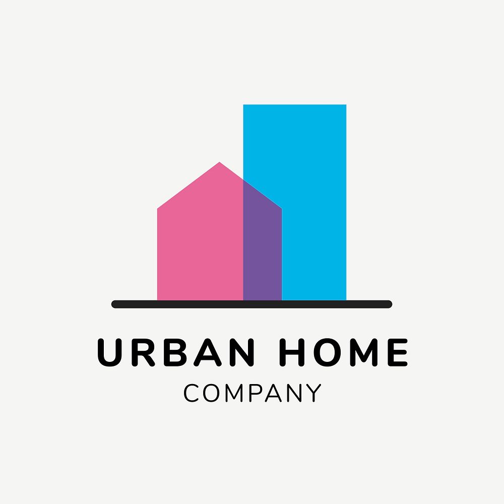 Real estate logo, business template for branding design psd, urban home company text