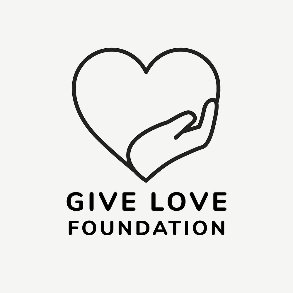 Charity logo template, non-profit branding design psd