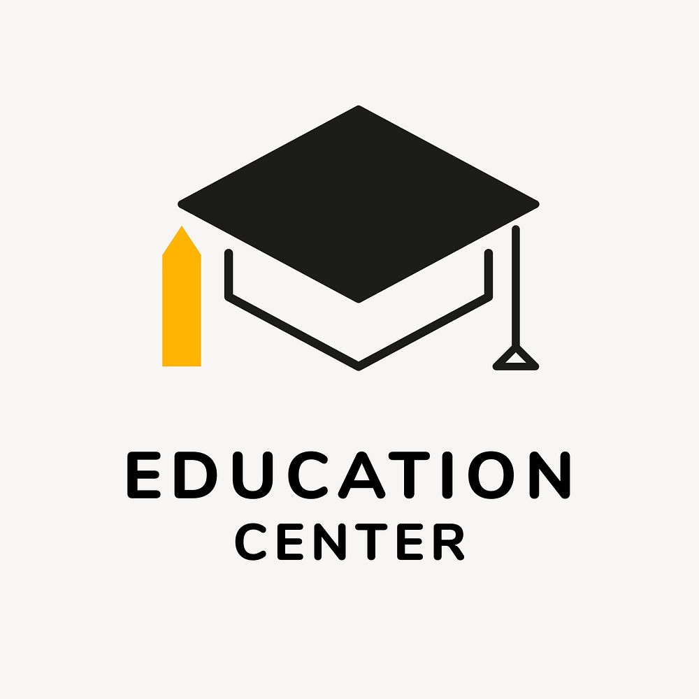 Education business logo template, branding design psd, education center text