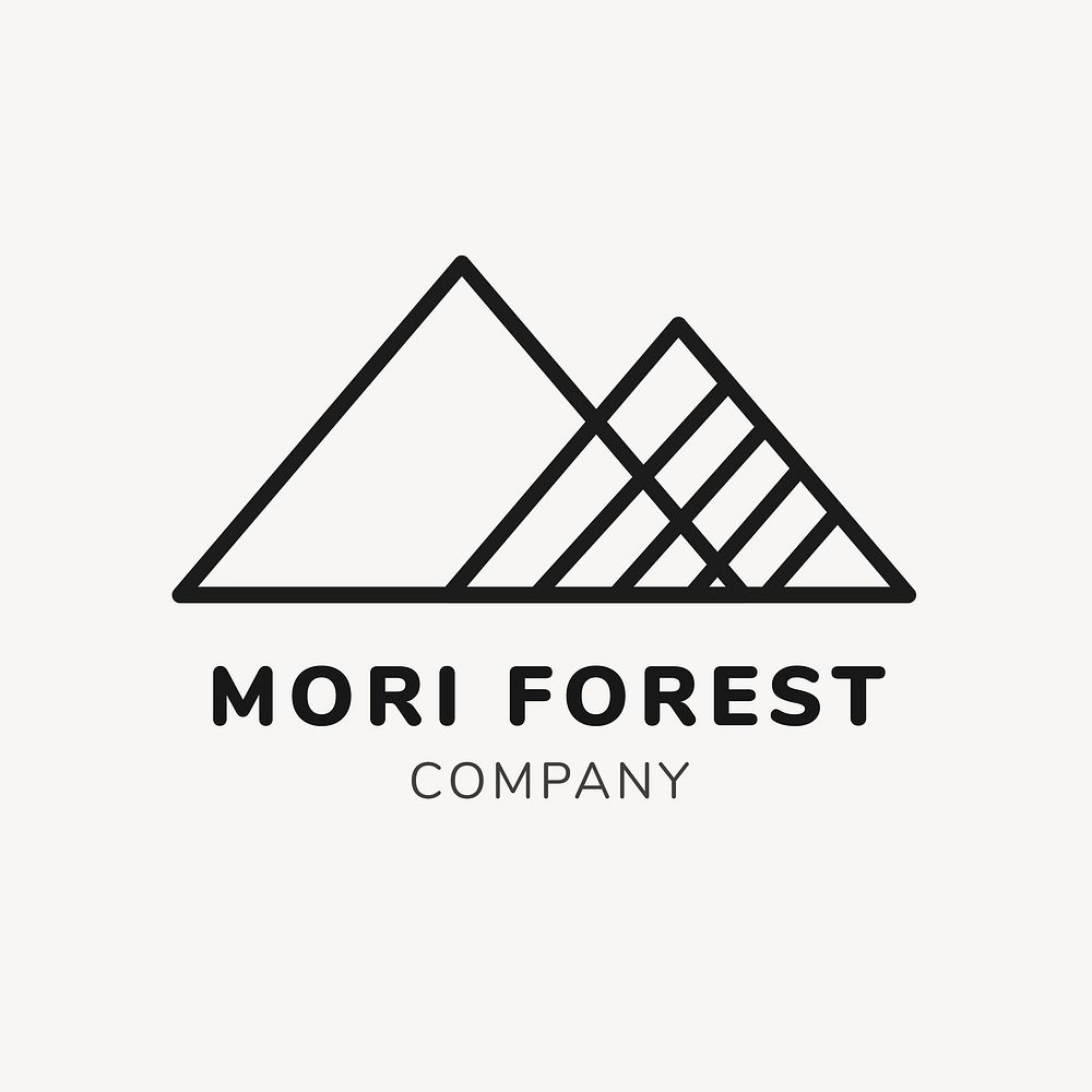 Green business logo template, branding design vector, mori forest company text