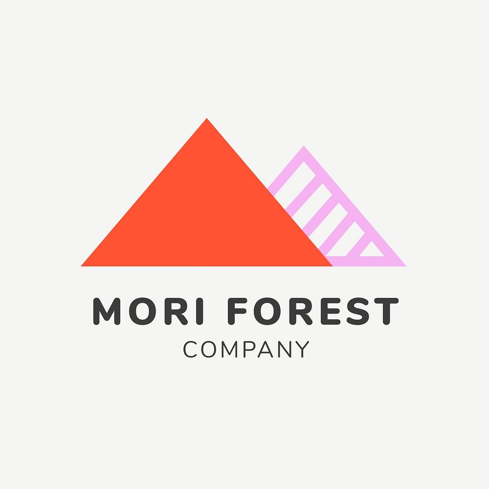 Sustainability business logo template, branding design psd, mori forest company text