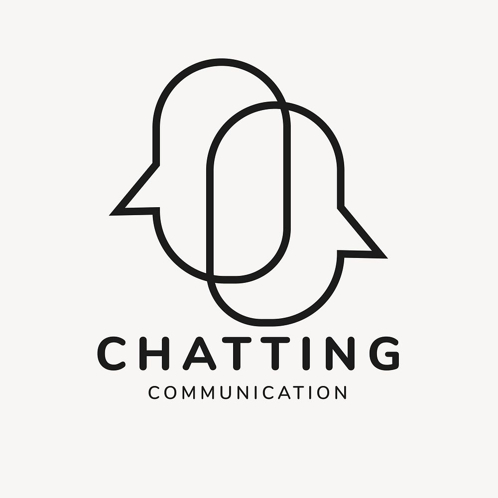 Chat application logo template, business branding design vector, chatting communication text