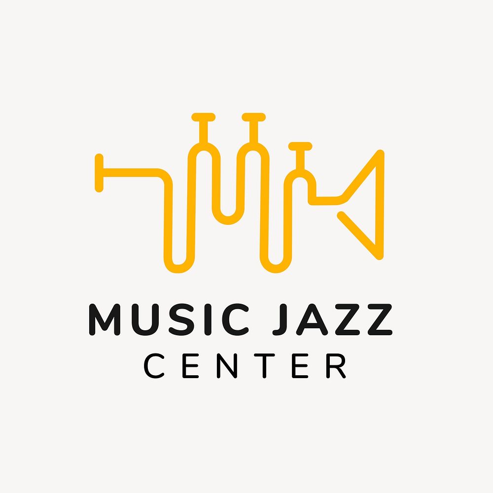 Music school logo template, entertainment business branding design psd