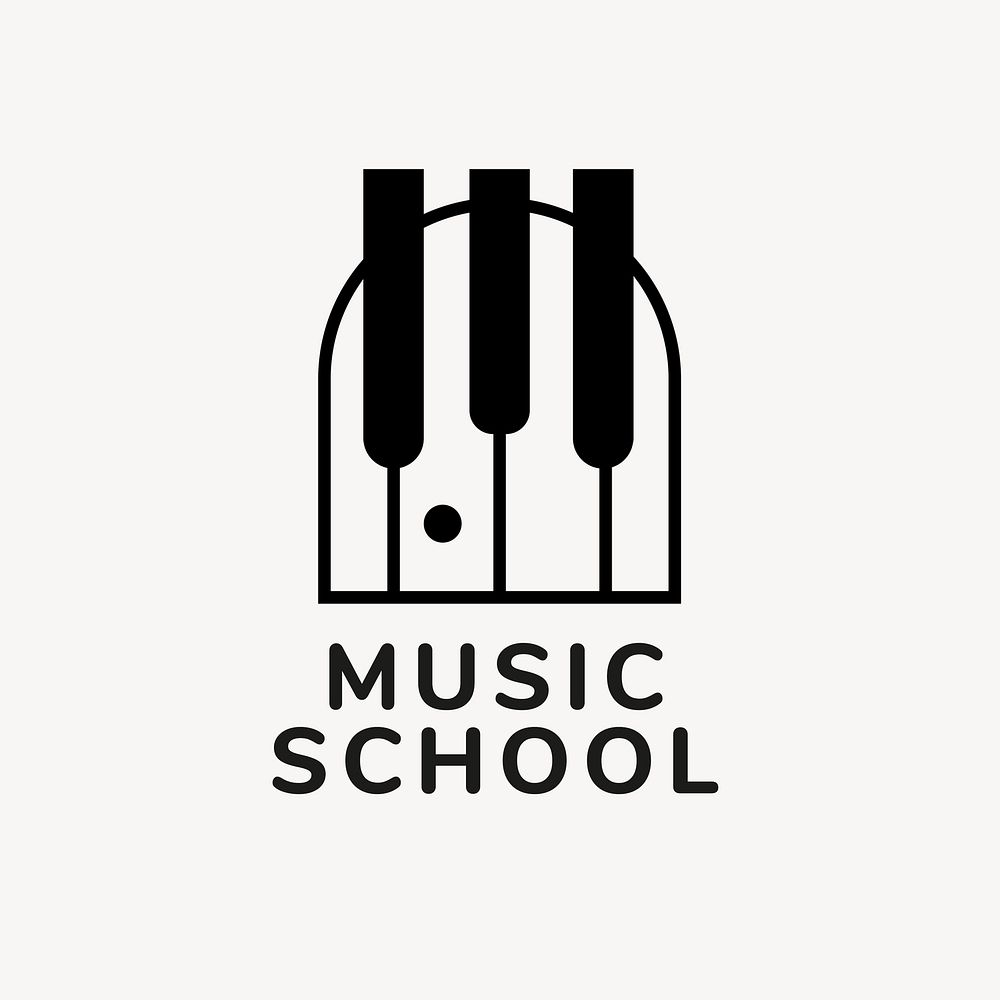 Music school logo template, entertainment business branding design psd