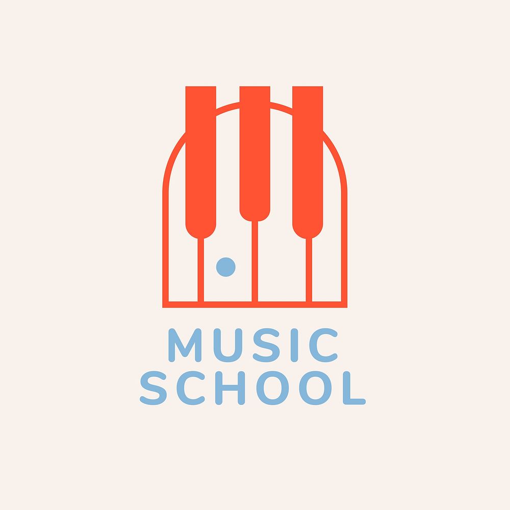 Music school logo template, entertainment business branding design vector