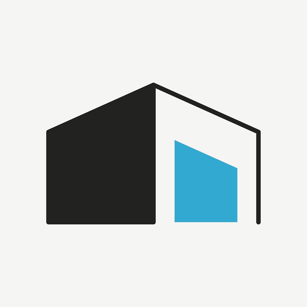Building icon, architecture business symbol flat design psd illustration