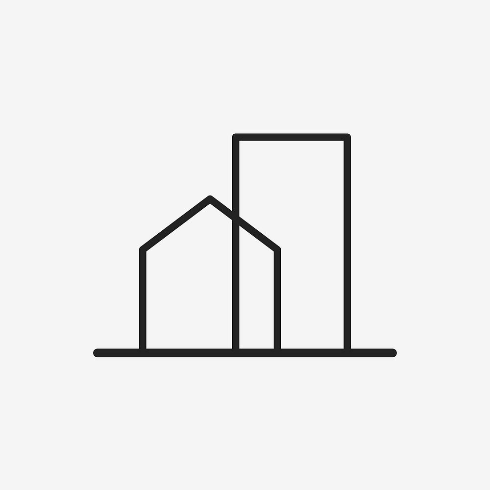 Building icon, architecture symbol flat design vector illustration