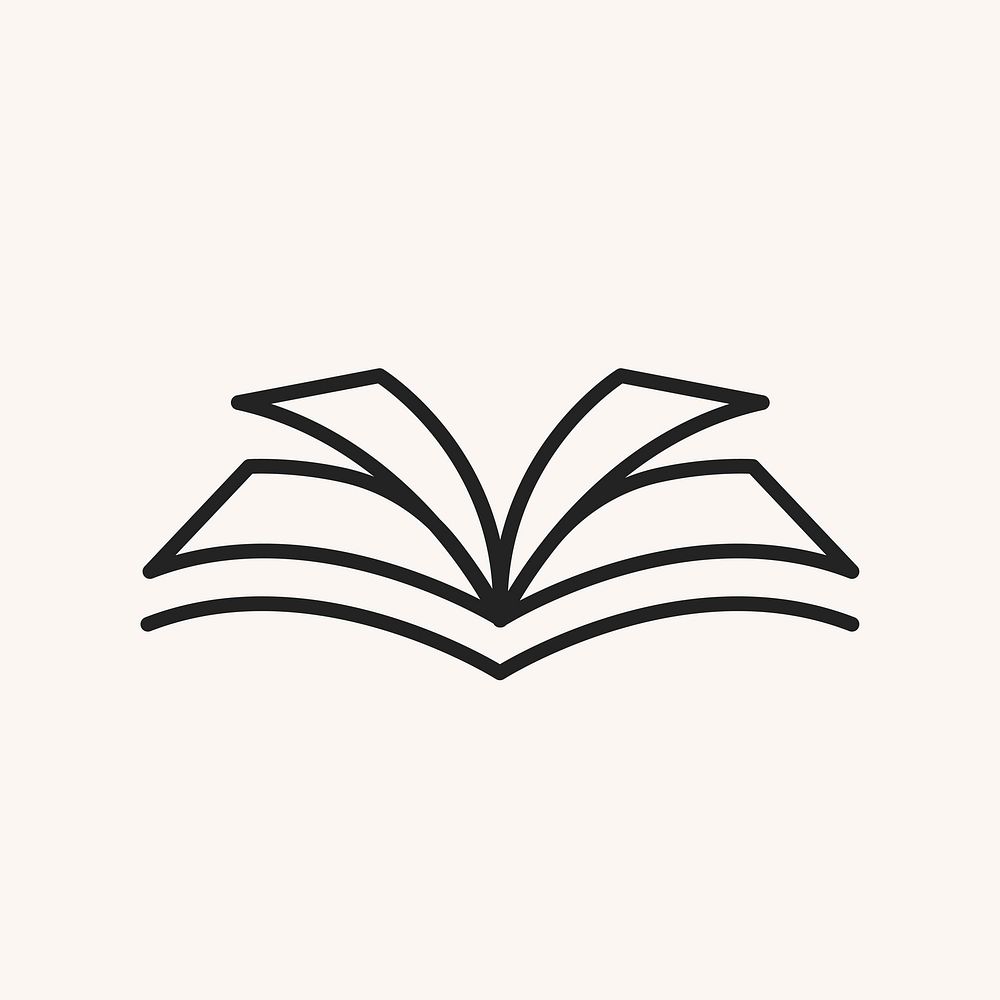 Open book icon, education symbol flat design vector illustration