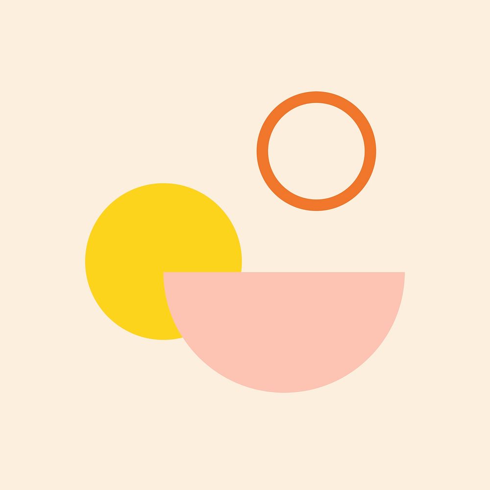 Geometric icon, pastel semicircle and round shapes flat, design illustration