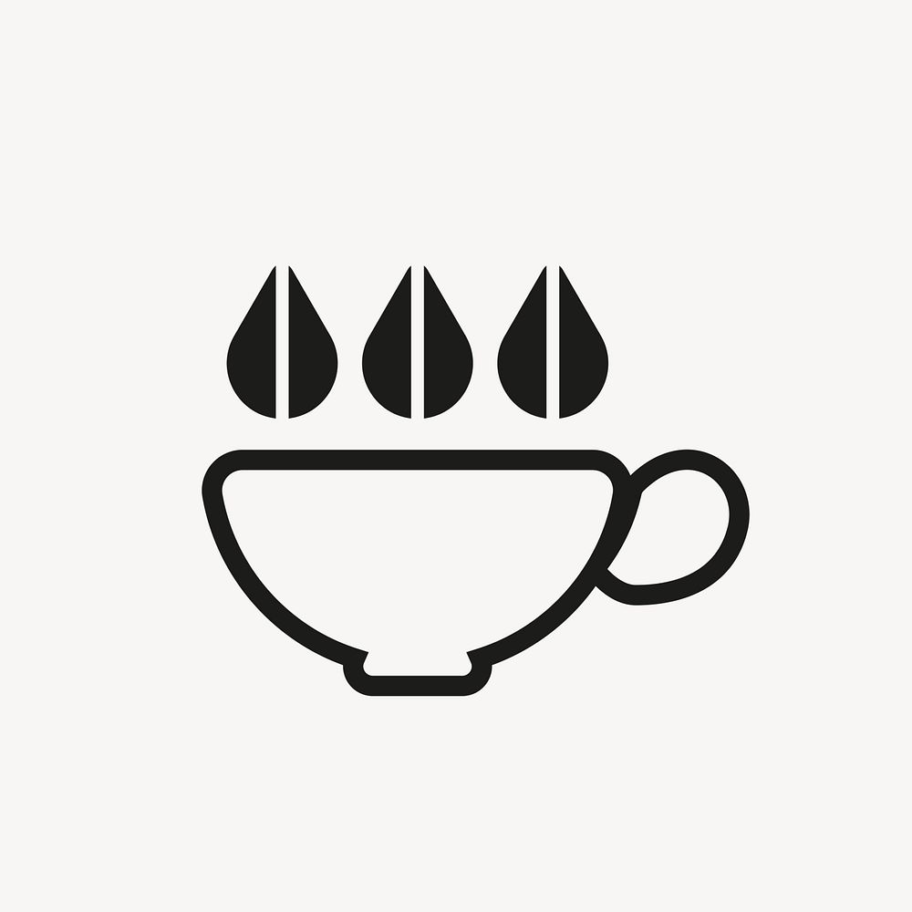 Coffee logo, food icon flat design psd illustration, coffee cup
