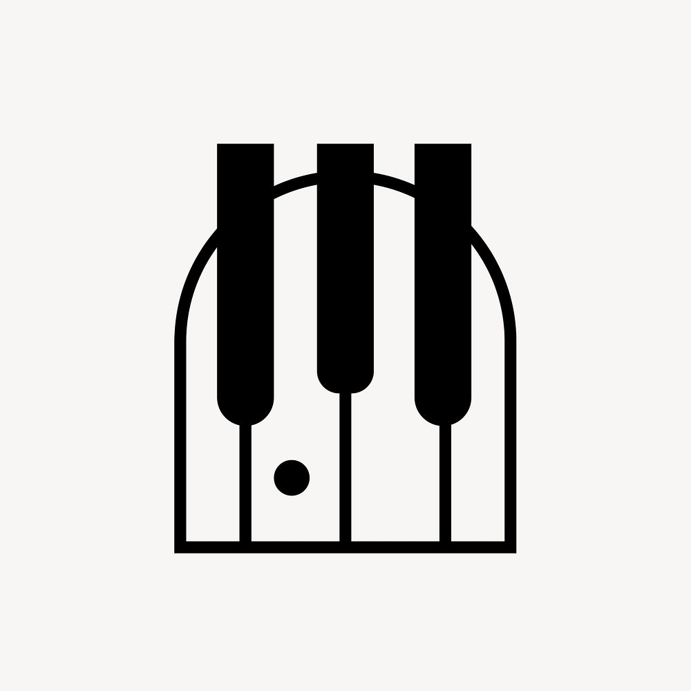 Piano icon, music symbol flat design illustration
