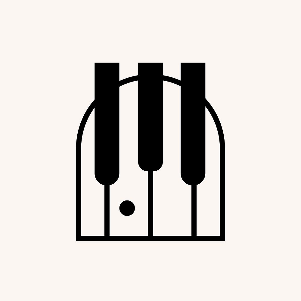 Piano icon, music symbol flat design vector illustration