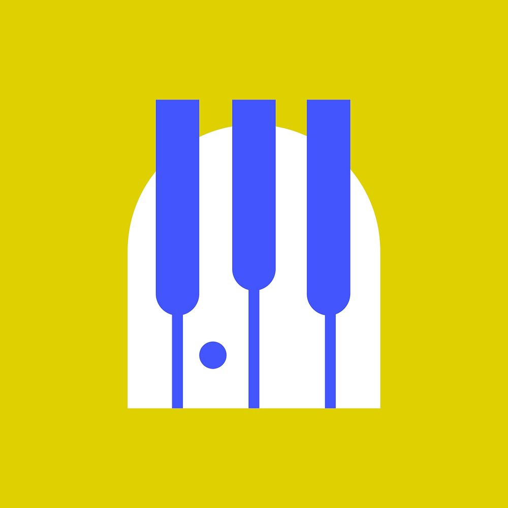 Piano icon, music symbol flat design illustration