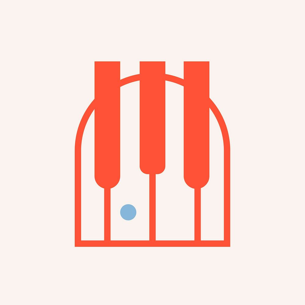 Piano icon, music symbol flat design vector illustration