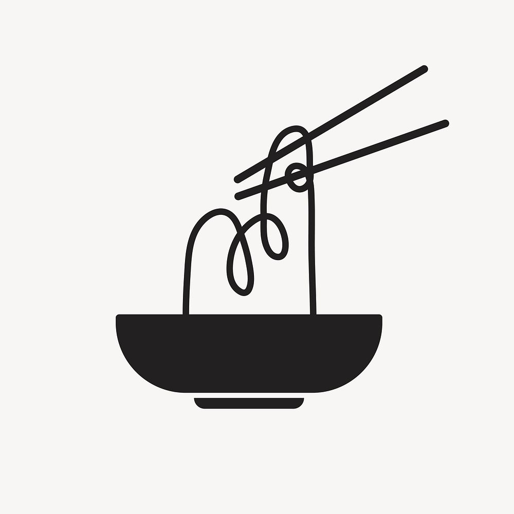 Noodle logo Chines food icon flat design illustration