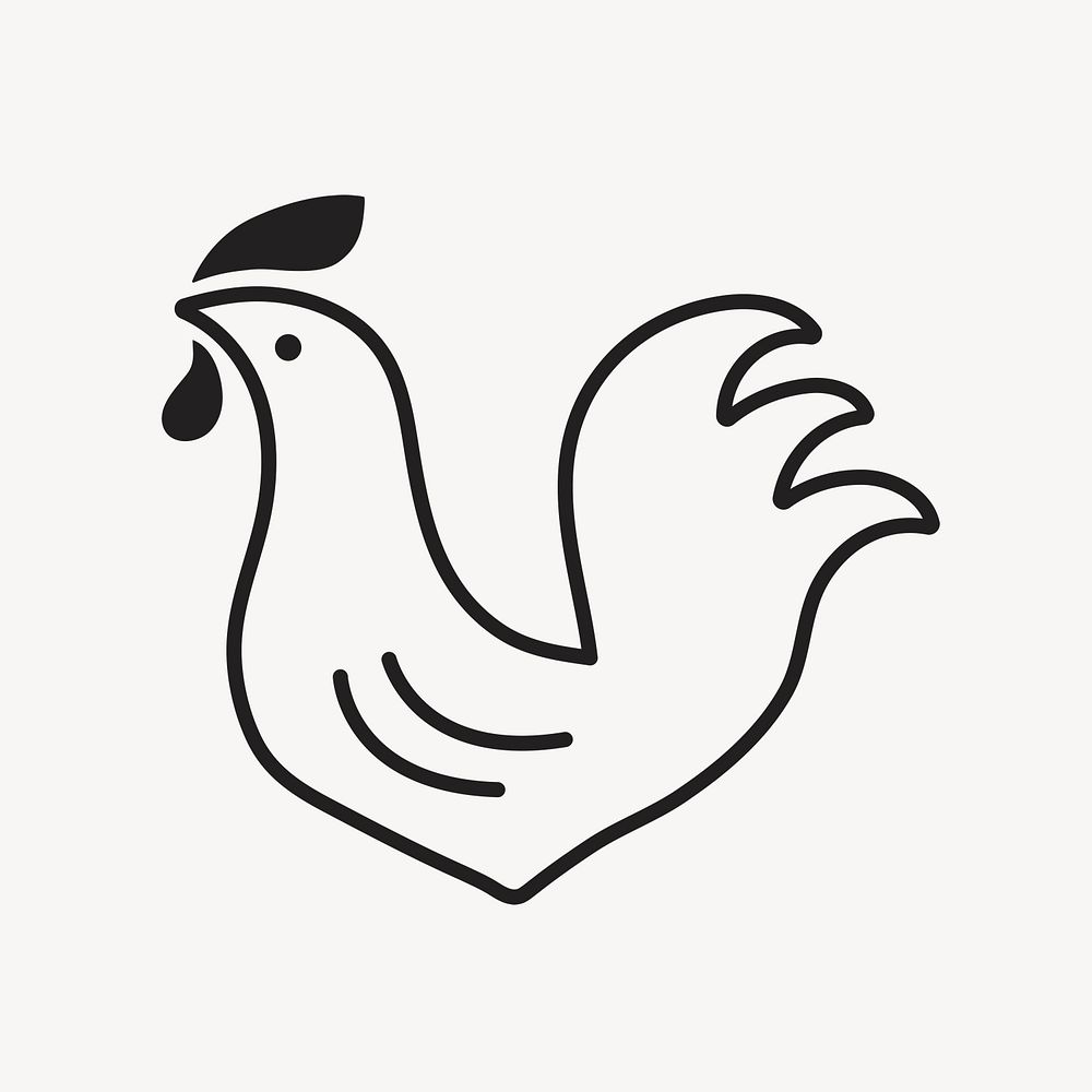 Chicken logo food icon flat design psd illustration